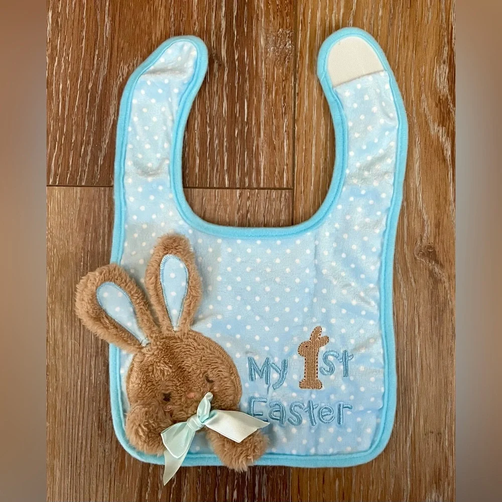 My 1st Easter Blue Bunny Cloth Bib